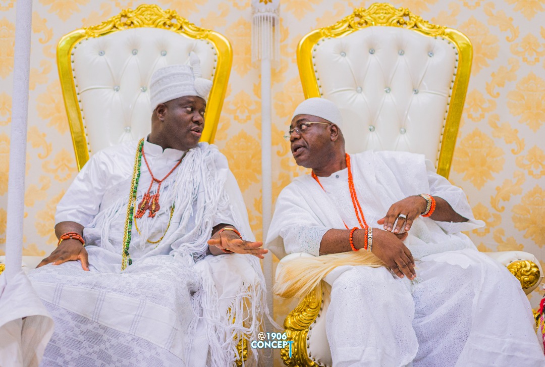 The Ooni of Ife, Oba Adeyeye Enitan Ogunwusi and the Alara of Ilara, Oba Olukayode Olufolarin Ogunsanwo